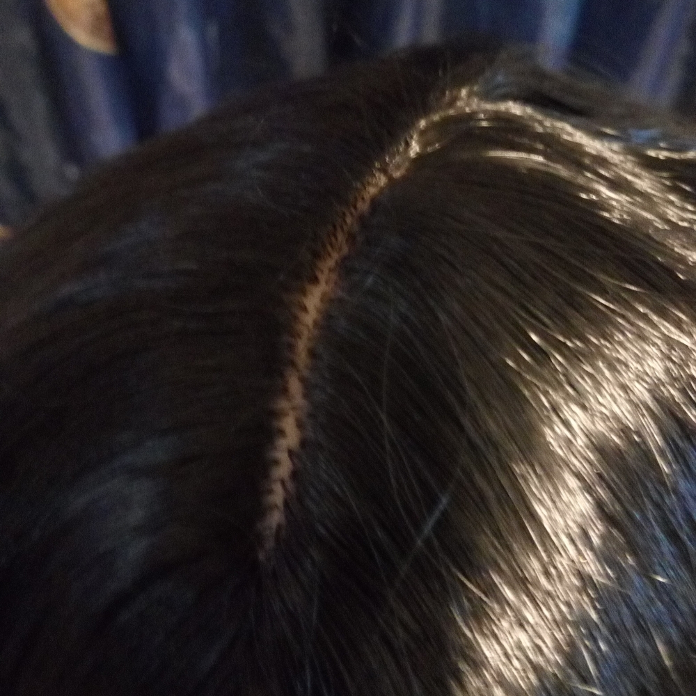 26" Human hair black wig